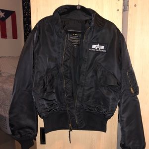 Alpha Industries Plain Black Bomber Jacket